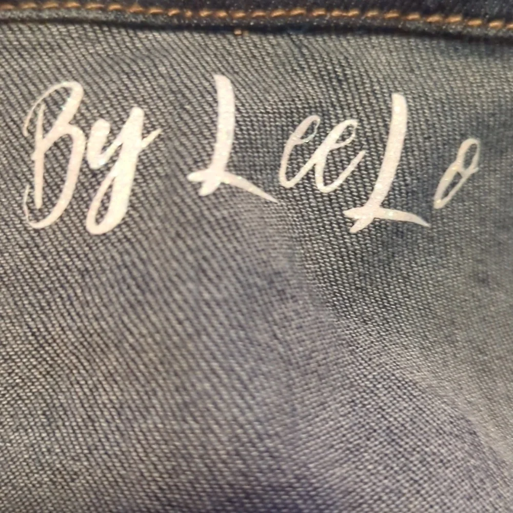 Design by LEE LO Dark Denim Jacket with IUP on the Back Med